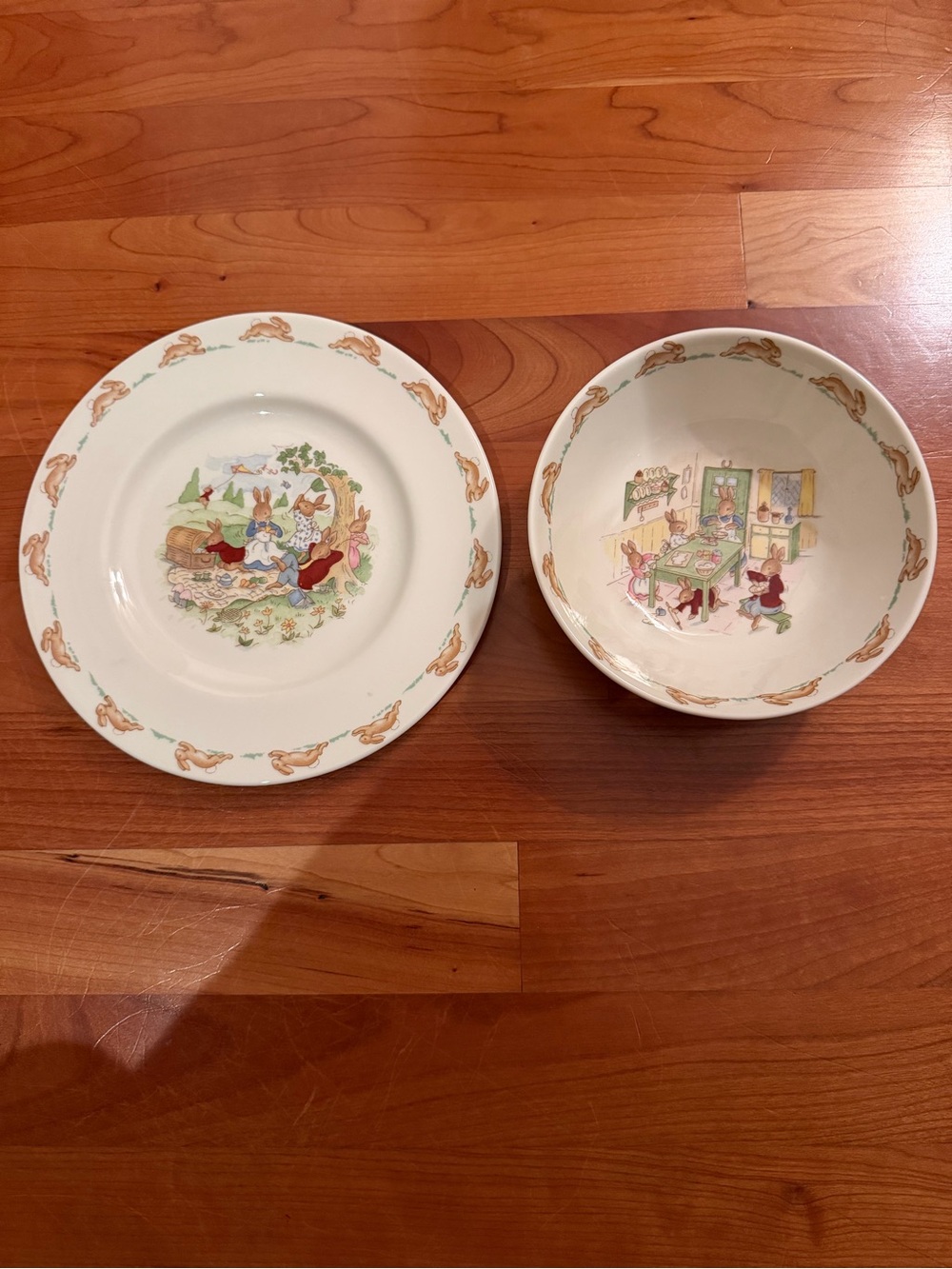 Vintage Royal Doulton Bunnykins Bone China 2-Pc Children’s Mealtime Set Nursery
